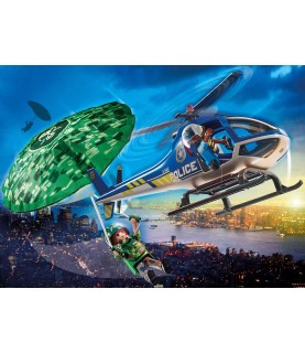 Playmobil Helicóptero da Polícia Perseguição em paraquedas