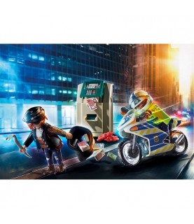 Playmobil City Action Moto da Polícia: Perseguição do ladrão de dinheiro - 70572-22