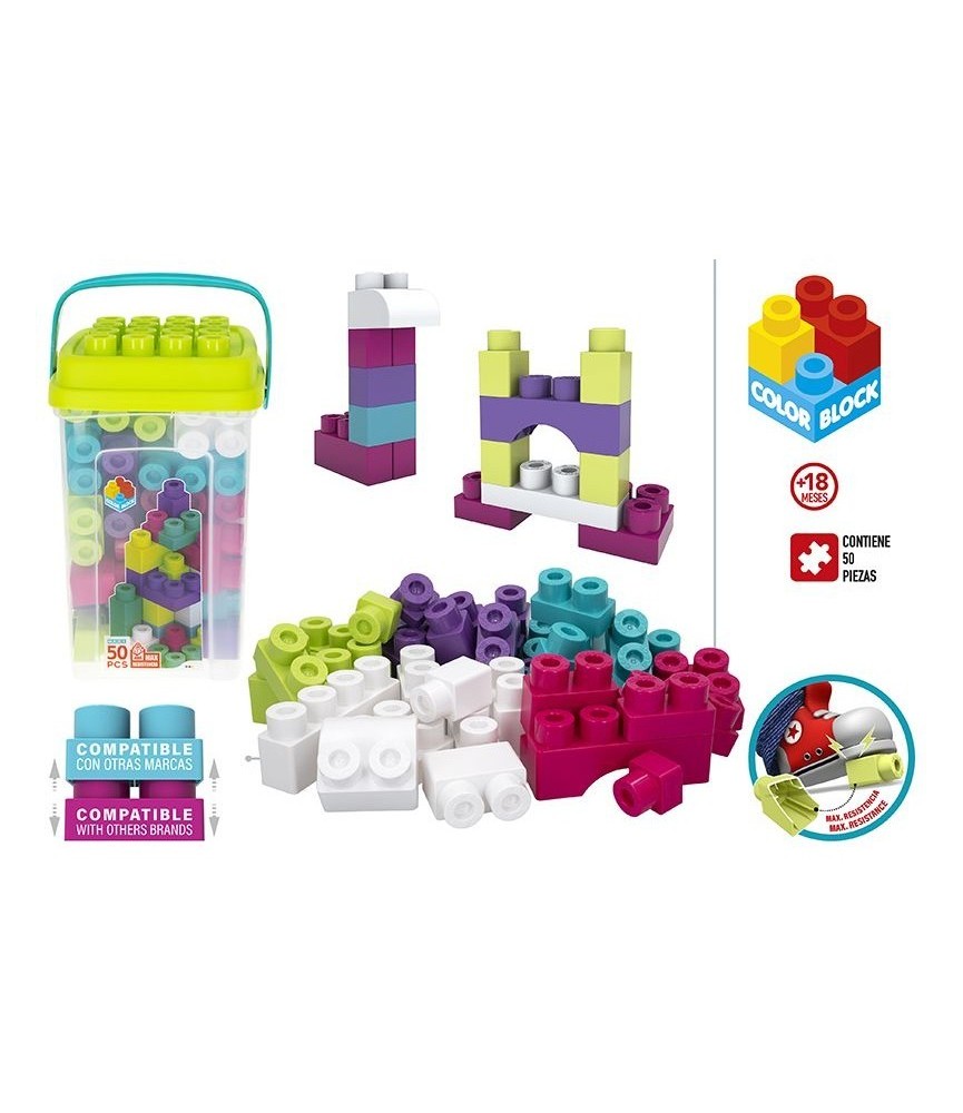 Cubos blocos de construção 50 peças Color Block Maxi-49286