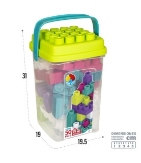 Cubos blocos de construção 50 peças Color Block Maxi-49286