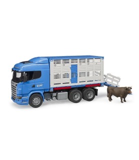 Bruder - Camião de transporte de animais Scania Serie R C/ Vaca - 03549