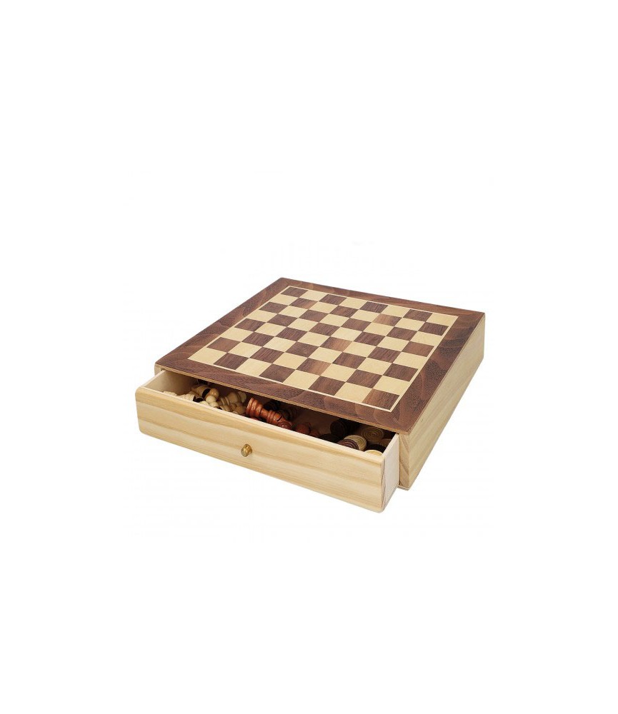 Jogo de Xadrez COLORBABY 2 em 1 madeira com caixa (6 anos)